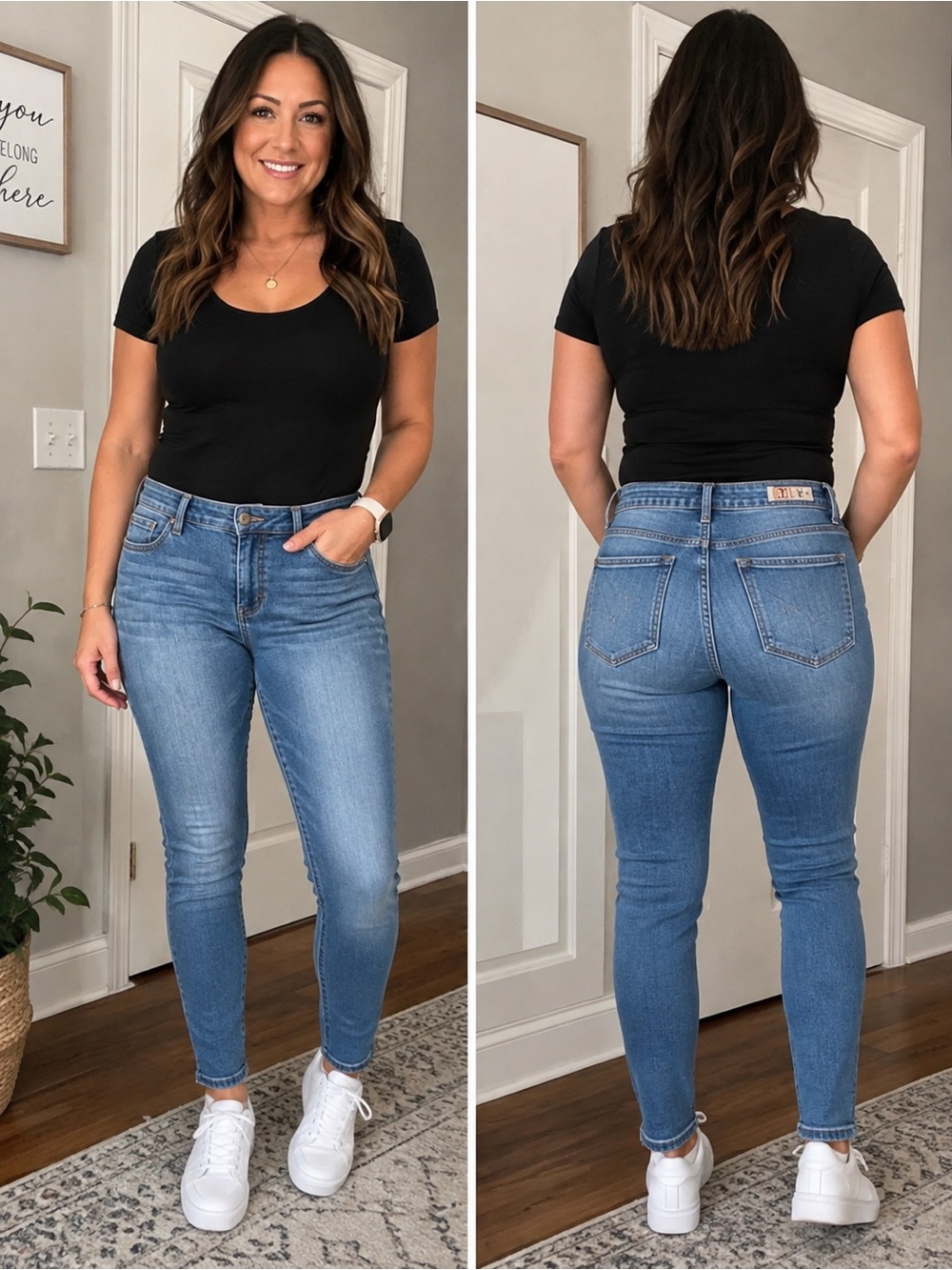 L.E.I. Women’s Size 13 Mid Rise Skinny Jeans Medium Wash Denim